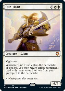 Sun Titan card from Commander: Adventures in the Forgotten Realms