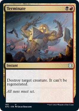 Terminate card from Commander: Adventures in the Forgotten Realms