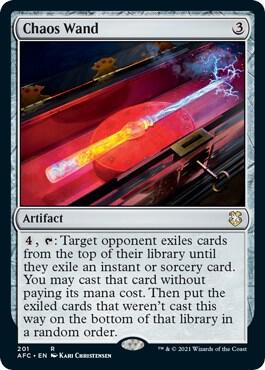Chaos Wand card from Commander: Adventures in the Forgotten Realms