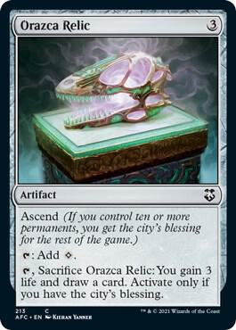 Orazca Relic card from Commander: Adventures in the Forgotten Realms