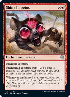 Shiny Impetus card from Commander: Adventures in the Forgotten Realms