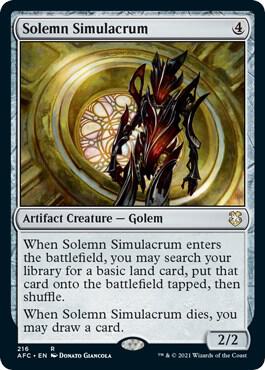 Solemn Simulacrum card from Commander: Adventures in the Forgotten Realms