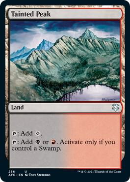 Tainted Peak card from Commander: Adventures in the Forgotten Realms