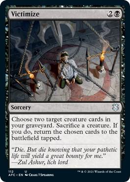Victimize card from Commander: Adventures in the Forgotten Realms