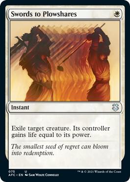 Swords to Plowshares card from Commander: Adventures in the Forgotten Realms