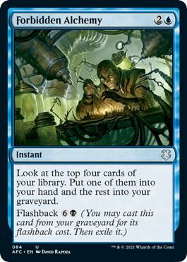 Forbidden Alchemy card from Commander: Adventures in the Forgotten Realms