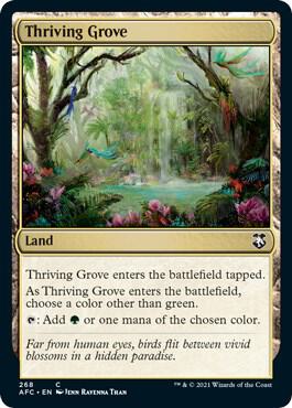 Thriving Grove card from Commander: Adventures in the Forgotten Realms