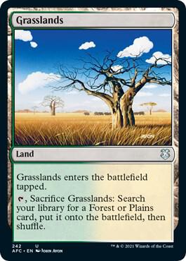 Grasslands card from Commander: Adventures in the Forgotten Realms