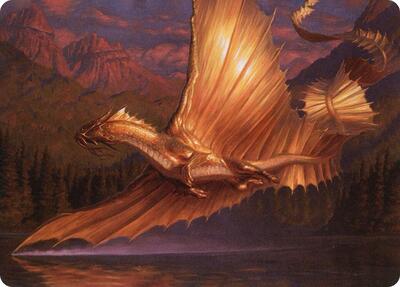 Adult Gold Dragon Art Card card from Art Series: Adventures in the Forgotten Realms