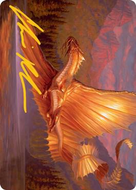Adult Gold Dragon Art Card (Gold-Stamped Signature) card from Art Series: Adventures in the Forgotten Realms