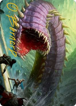 Purple Worm Art Card (Gold-Stamped Signature) card from Art Series: Adventures in the Forgotten Realms