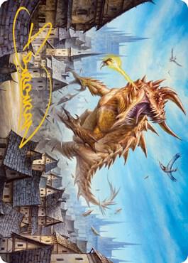 Tarrasque Art Card (Gold-Stamped Signature) card from Art Series: Adventures in the Forgotten Realms