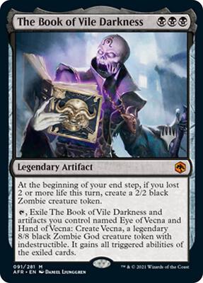The Book of Vile Darkness card from Promo Pack: Adventures in the Forgotten Realms