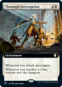 Thorough Investigation (Extended Art) card from Commander: Adventures in the Forgotten Realms