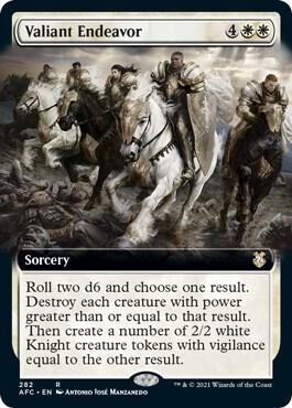 Valiant Endeavor (Extended Art) card from Commander: Adventures in the Forgotten Realms