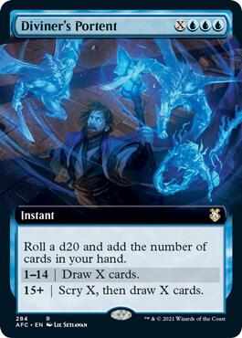 Diviner's Portent (Extended Art) card from Commander: Adventures in the Forgotten Realms
