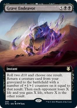 Grave Endeavor (Extended Art) card from Commander: Adventures in the Forgotten Realms