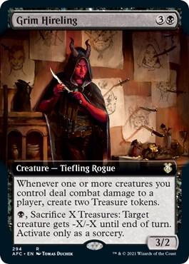 Grim Hireling (Extended Art) card from Commander: Adventures in the Forgotten Realms