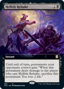 Hellish Rebuke (Extended Art) card from Commander: Adventures in the Forgotten Realms