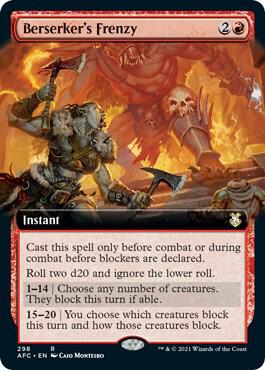 Berserker's Frenzy (Extended Art) card from Commander: Adventures in the Forgotten Realms