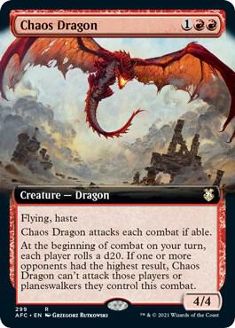 Chaos Dragon (Extended Art) card from Commander: Adventures in the Forgotten Realms