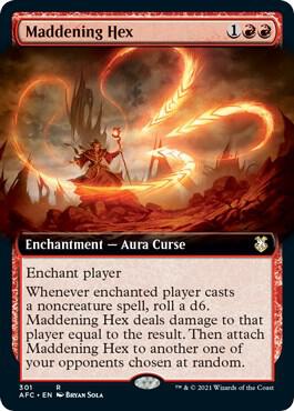 Maddening Hex (Extended Art) card from Commander: Adventures in the Forgotten Realms