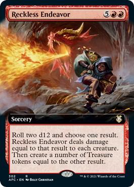 Reckless Endeavor (Extended Art) card from Commander: Adventures in the Forgotten Realms