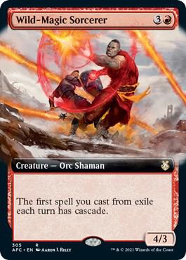 Wild-Magic Sorcerer (Extended Art) card from Commander: Adventures in the Forgotten Realms