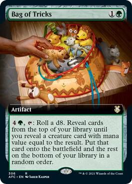Bag of Tricks (Extended Art) card from Commander: Adventures in the Forgotten Realms