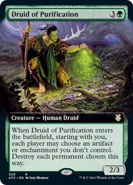 Druid of Purification (Extended Art) card from Commander: Adventures in the Forgotten Realms