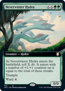 Neverwinter Hydra (Extended Art) card from Commander: Adventures in the Forgotten Realms