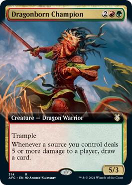 Dragonborn Champion (Extended Art) card from Commander: Adventures in the Forgotten Realms