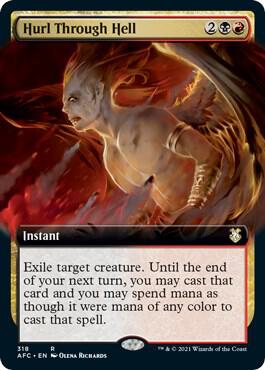 Hurl Through Hell (Extended Art) card from Commander: Adventures in the Forgotten Realms