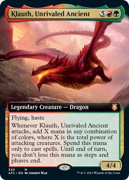 Klauth, Unrivaled Ancient (Extended Art) card from Commander: Adventures in the Forgotten Realms