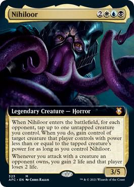 Nihiloor (Extended Art) card from Commander: Adventures in the Forgotten Realms