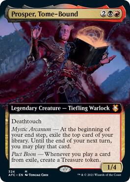 Prosper, Tome-Bound (Extended Art) card from Commander: Adventures in the Forgotten Realms