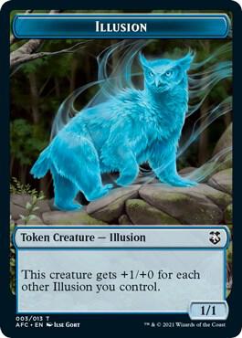 Illusion // Zombie Double-Sided Token card from Commander: Adventures in the Forgotten Realms