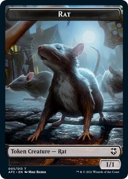 Rat // Zombie Double-Sided Token card from Commander: Adventures in the Forgotten Realms