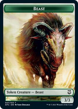 Beast // Dragon Spirit Double-Sided Token card from Commander: Adventures in the Forgotten Realms