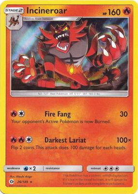 Incineroar - 26/149 (Water Web Holo) card from Miscellaneous Cards & Products