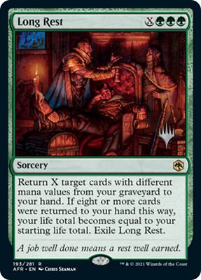 Long Rest card from Promo Pack: Adventures in the Forgotten Realms