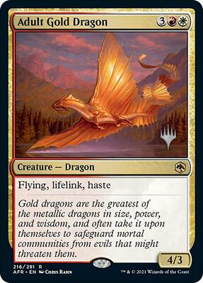 Adult Gold Dragon card from Promo Pack: Adventures in the Forgotten Realms