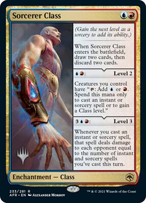 Sorcerer Class card from Promo Pack: Adventures in the Forgotten Realms