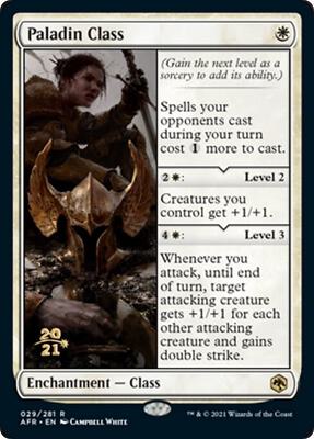 Paladin Class card from Prerelease Cards