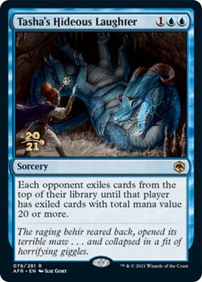 Tasha's Hideous Laughter card from Prerelease Cards