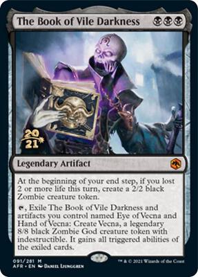 The Book of Vile Darkness card from Prerelease Cards