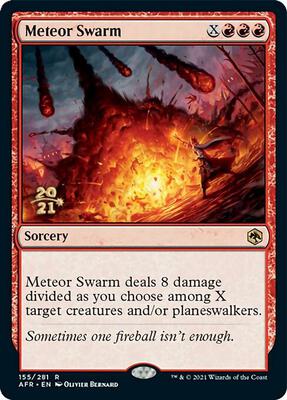 Meteor Swarm card from Prerelease Cards
