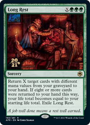 Long Rest card from Prerelease Cards