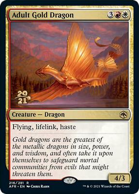 Adult Gold Dragon card from Prerelease Cards