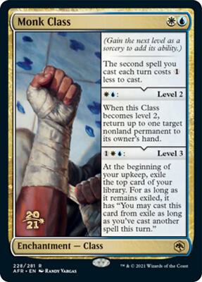 Monk Class card from Prerelease Cards